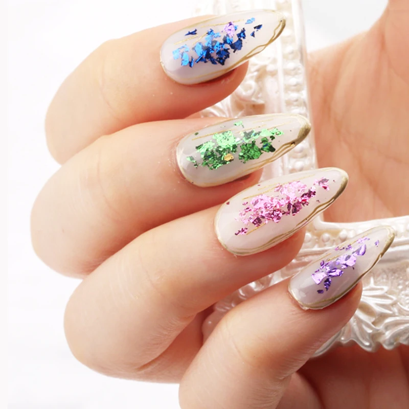 Имитация золотых листьев хлопья для украшения ногтей позолота живопись