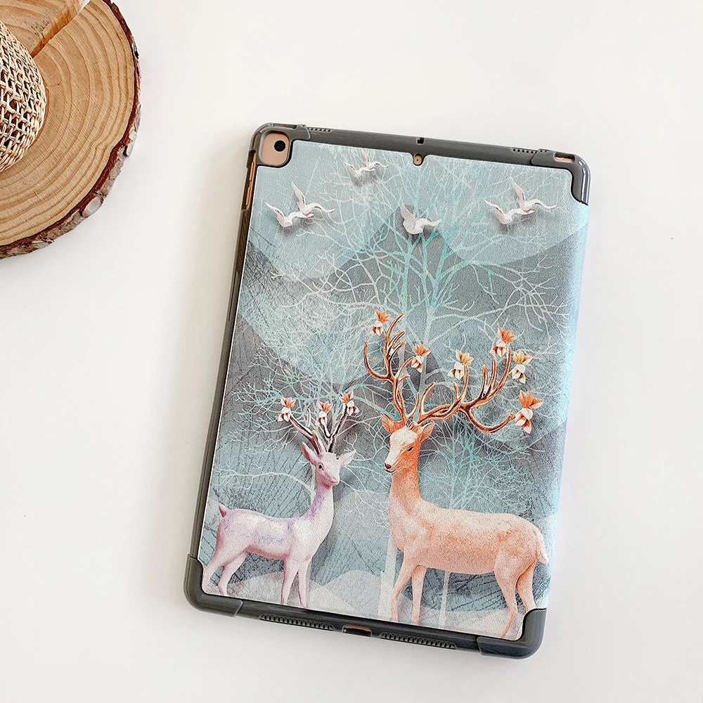 Northern Europe Style Luxury Reindeer Soft Tablet Protective Case For iPad Air 1 2 3 Mini 4 5 Pro 2017 2018 2019 2020 Cover