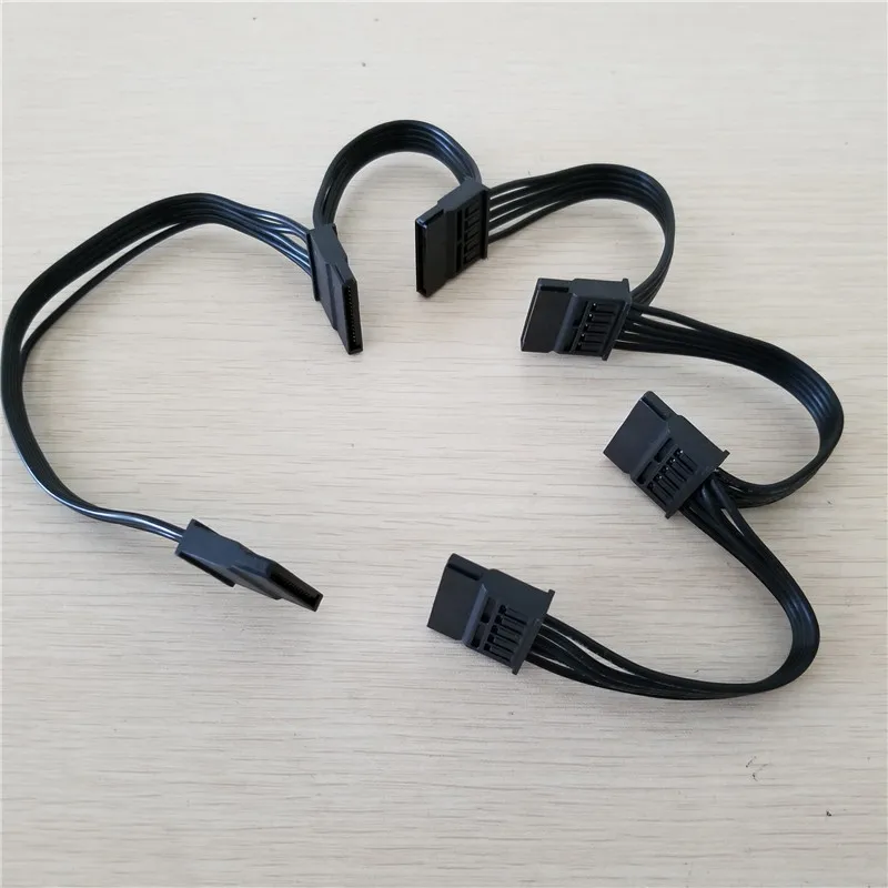 10 шт./лот SATA 15Pin мама к гнезду 1 до 5 сплиттер жесткий диск Кабель питания Шнур 18AWG