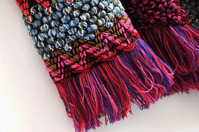 Everkaki Boho с кисточками вязаный свитер шаль женские обертывания толстые осенние винтажные женские накидка с воротником обертывания женские Зима Новые
