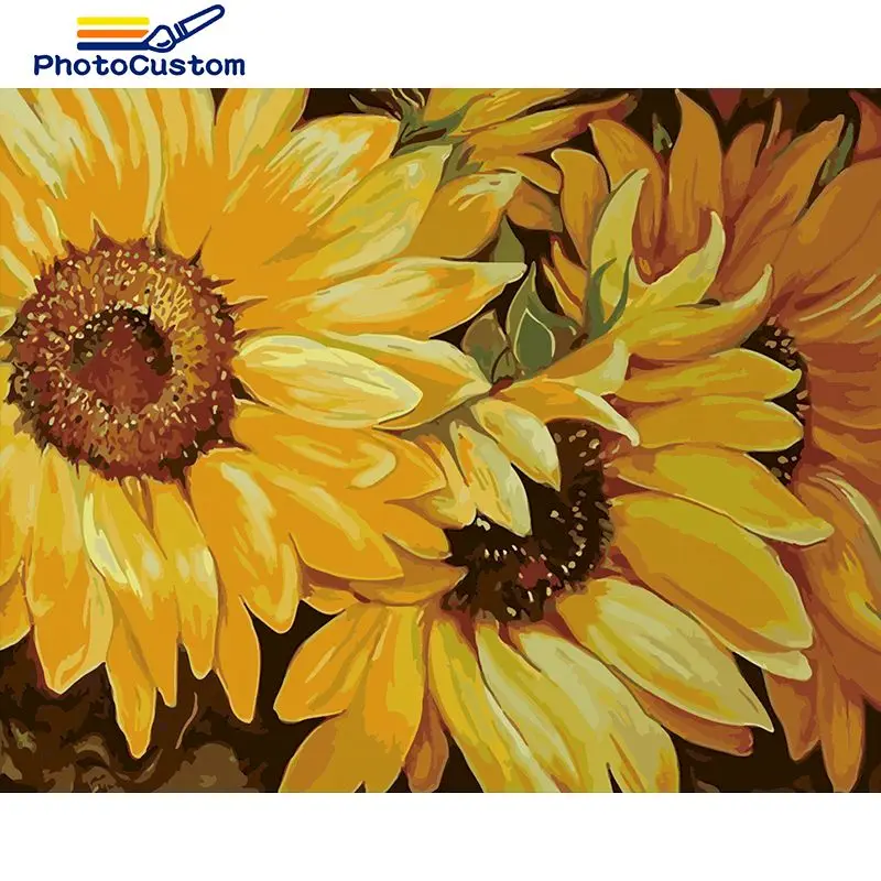 

PhotoCustom Painting By Number Flowers Drawing By Numbers Paint Handpainted Oil Painting Gift For Adults Children Home decor gif