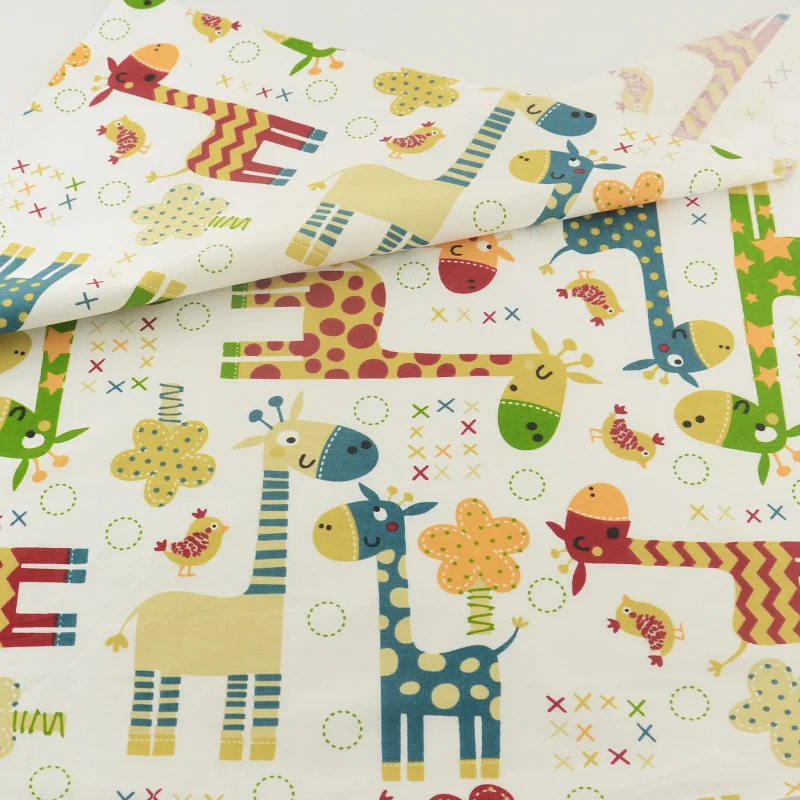 Ткань украшение постельного белья милая жираф ткань для квилтинга швейная