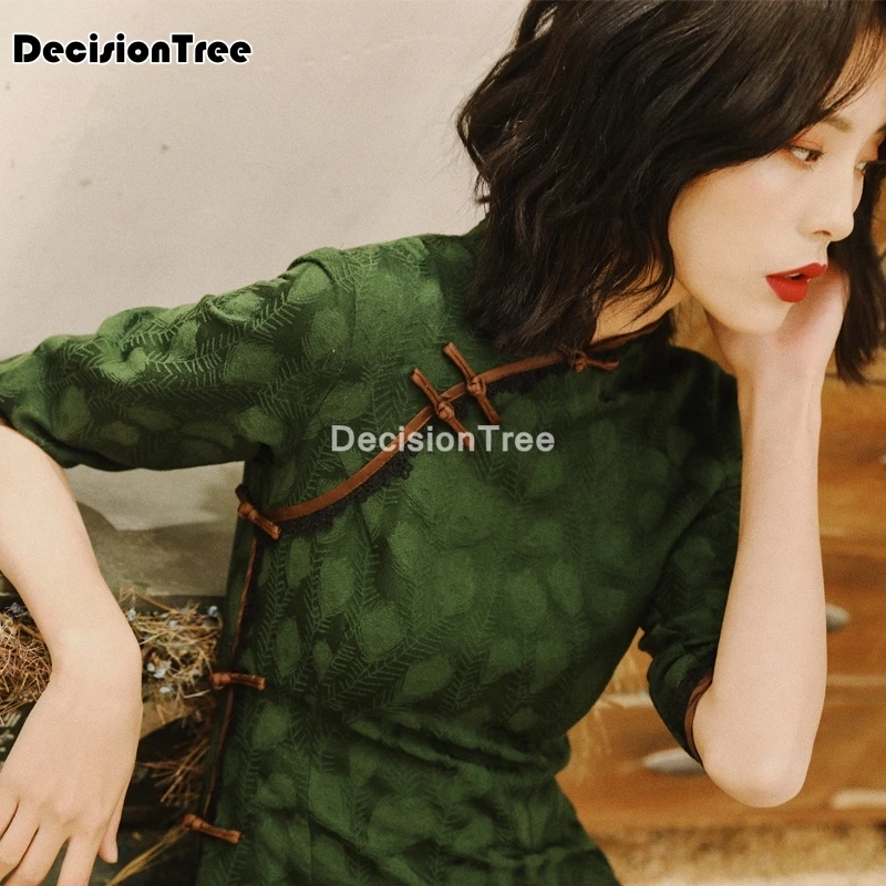 2021 вышивка Традиционный китайский язык женское платье с коротким рукавом vestidos