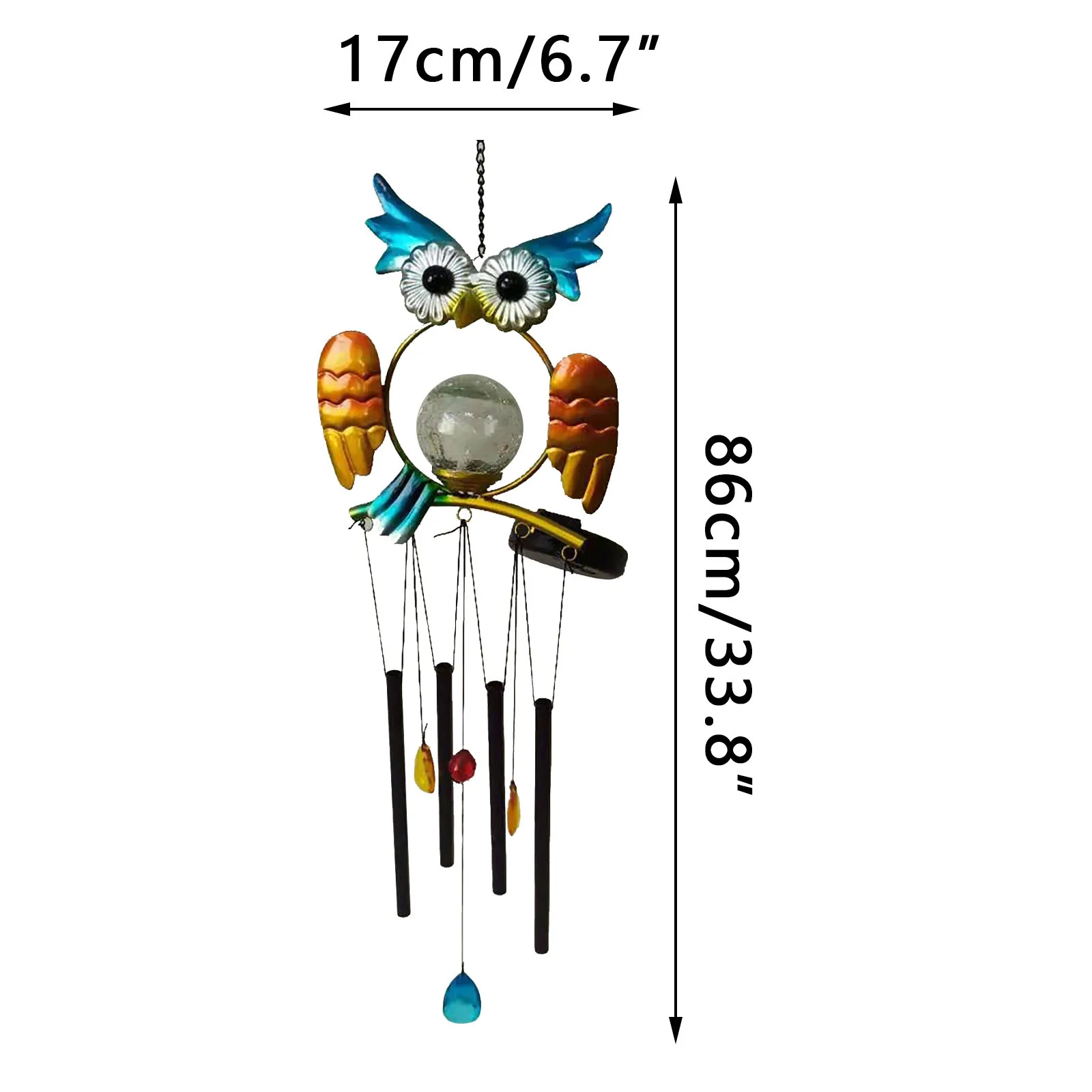 

2021 Wind Chimes Garden Solar Lights Outdoor Waterproof Hanging Wind Chimes Solar Lamp Owl Bird For Party Festival Decoration