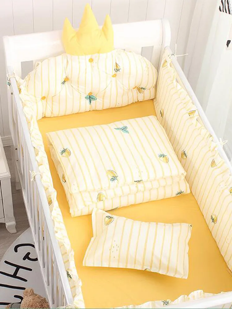 5 шт./компл. зимнее теплое детское постельное белье из хлопка защитные бамперы в