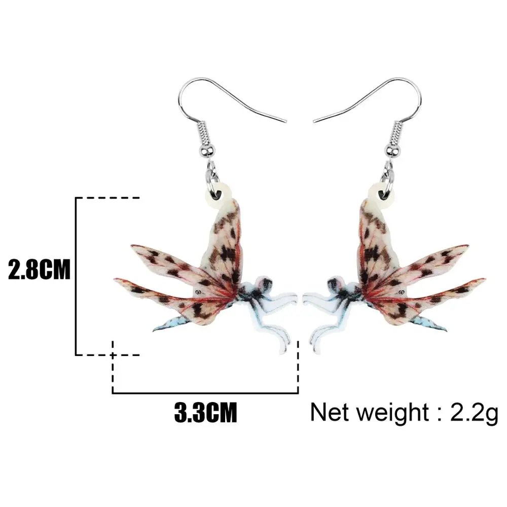 WEVENI Acrylic Brown Dragonfly Earrings Long Lightweight Insect Animal Dangle Drop Jewelry For Women Kid Classic Ears Decoration | Украшения