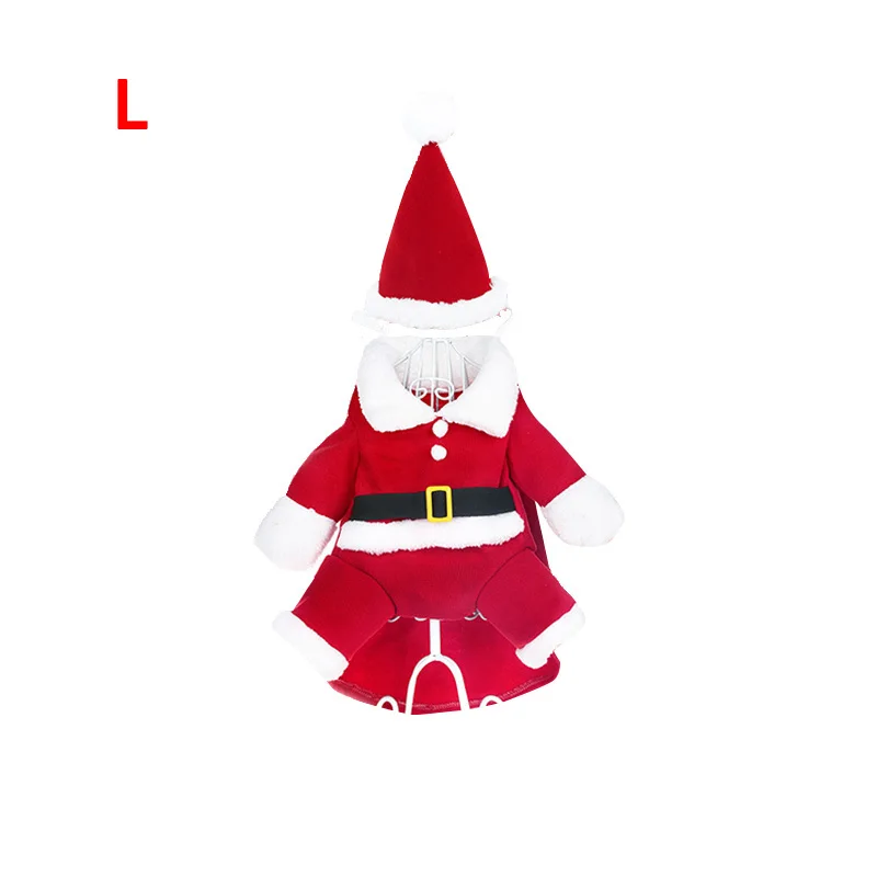 Зимние рождественские костюмы для домашних кошек забавная одежда Санта Клауса