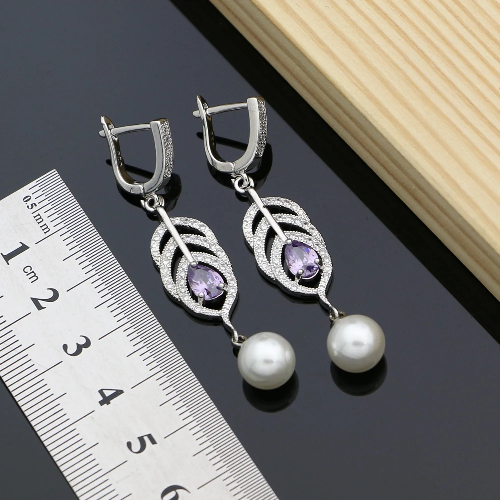 Комплект из колье и серёг с жемчугом | Украшения аксессуары