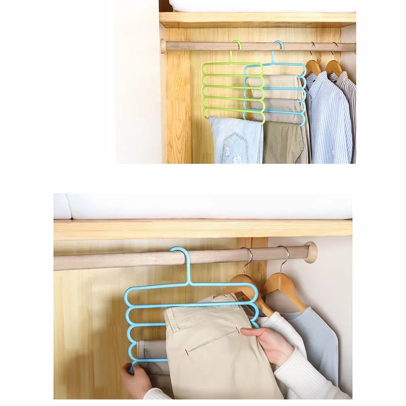 2018 Hot Sale Save Space Cabinet Pants Tie Scarf Storage Rack Folding Magic Hangers For Clothes Outdoor Closet Organizer | Дом и сад