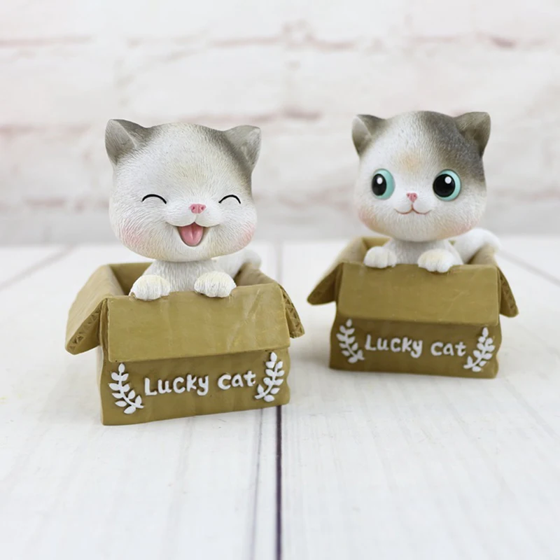 Lucky Cat изделия из смолы для украшения дома милый котенок киска Кэт аксессуары мини-кошка комната автомобиль Настольный орнамент Декор