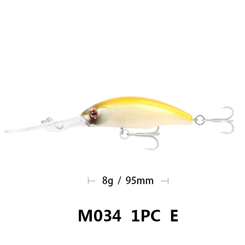 E Лидер продаж; Новинка; 9,5 см 8 г Minnow приманки для рыбалки качели маленькую погружения жесткая наживка глубокое погружение приманки высокое качество вибрации Япония PESCA, воблер - Цвет: E