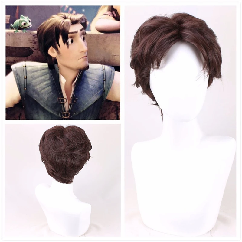 Парик для косплея Рапунцель Флинн Райдер из фильма спутанные мужские короткие