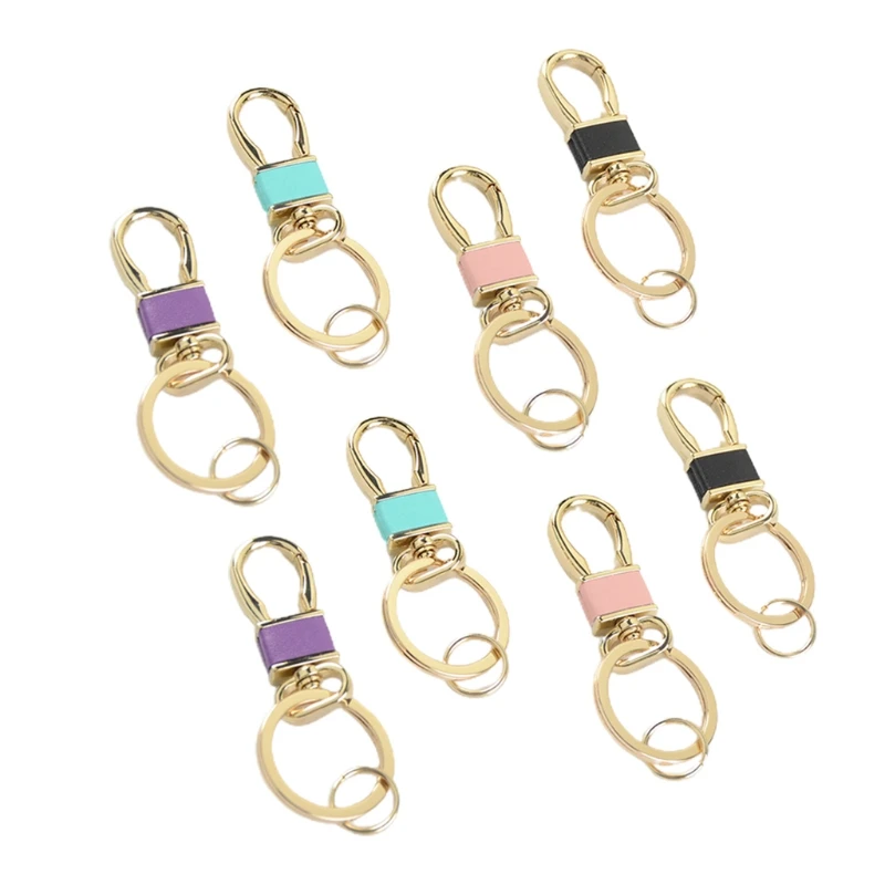 

8 Pcs/Set Zinc Alloy Keychain Car Key Ring Bag Decoration Pendant Charm Gift Metal Key Chain Ring Holder Organizer