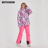 mutusnow 2020 new thicken warm ski suit men women winter femalebreat windproof waterproof skiing snowboarding jacket pants suit