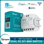 Двухдиапазонный релейный модуль SONOFF DUAL R3, для самостоятельной сборки, миниатюрный умный переключатель, Измерение мощности, управление умным домом через eWeLink, Alexa, Google Home