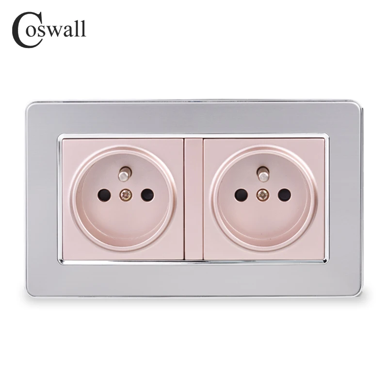 Двойная французская стандартная настенная розетка COSWALL 16 А роскошная