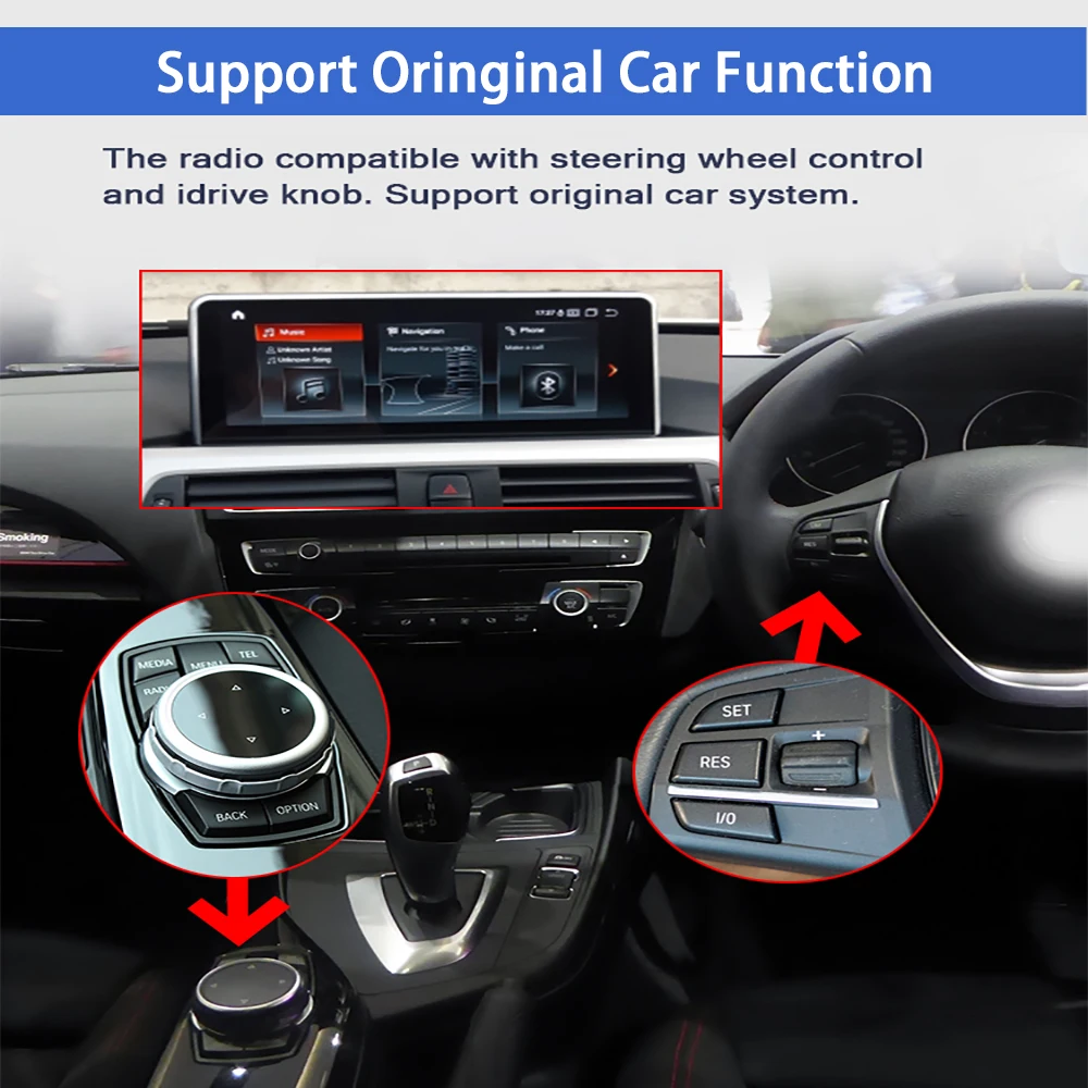 

UYKY Android Auto Stereo receiver station For BMW X5 F15 X6 F16 BT System Multimedia qualcomn Snapdragon Wireless Carplay