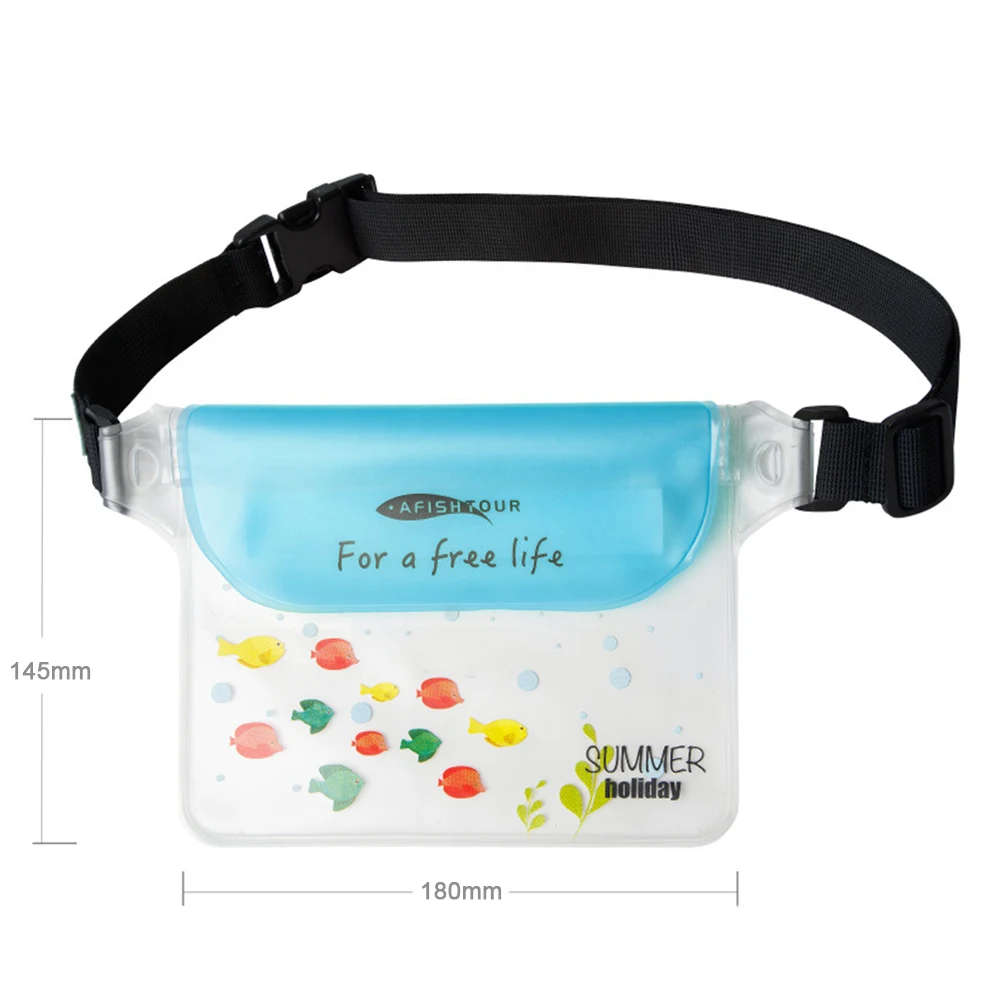 

Waterproof Pouch Bag with Adjustable Waist Strap Screen Touchable Dry Waist Bag for Beach Swimming Snorkeling Boating