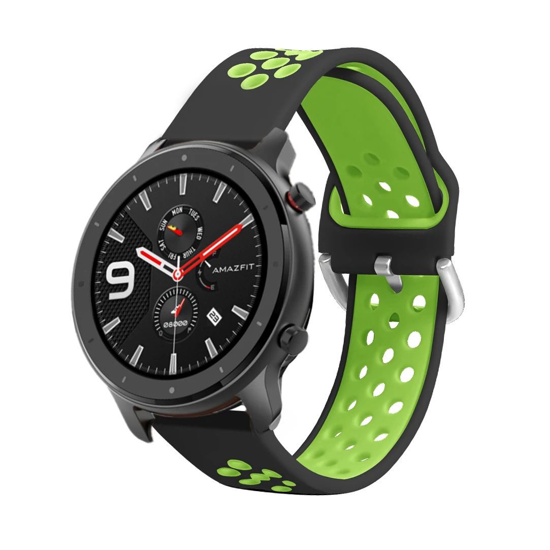 Ремешок сменный для смарт часов Xiaomi Huami Amazfit GTR силиконовый браслет Bip Pace Stratos 20 мм 22