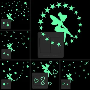 Детская Наклейка на стену Фея светящиеся наклейки детская комната детская спальня домашний Декор наклейки кухня ванная комната светящийся выключатель украшения
