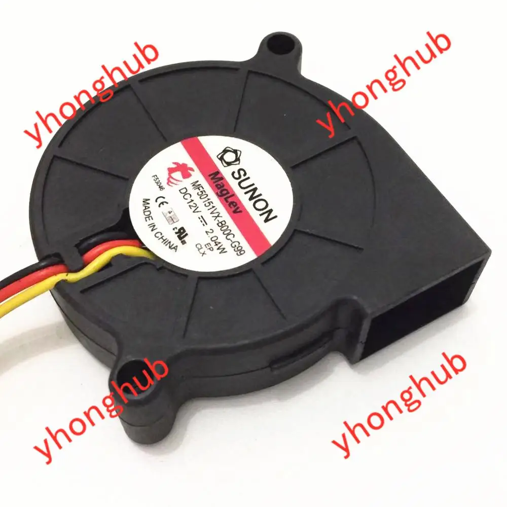 SUNON MF50151VX B00C G99 Вентилятор проектора сервера DC 12V 2 04 W 3 wire 50x50x15 мм|Кулеры и системы