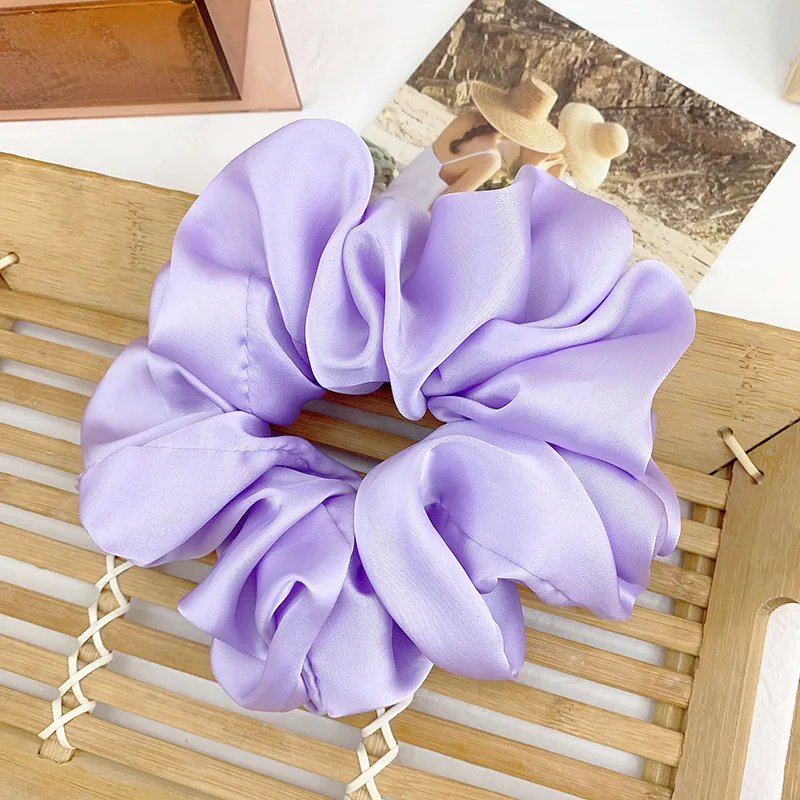 

Women Girls Satin Pearl Korean Style Hair Accessories Scrunchies Ponytail Elastic Hairband Fashion Shining Ornament Headwear