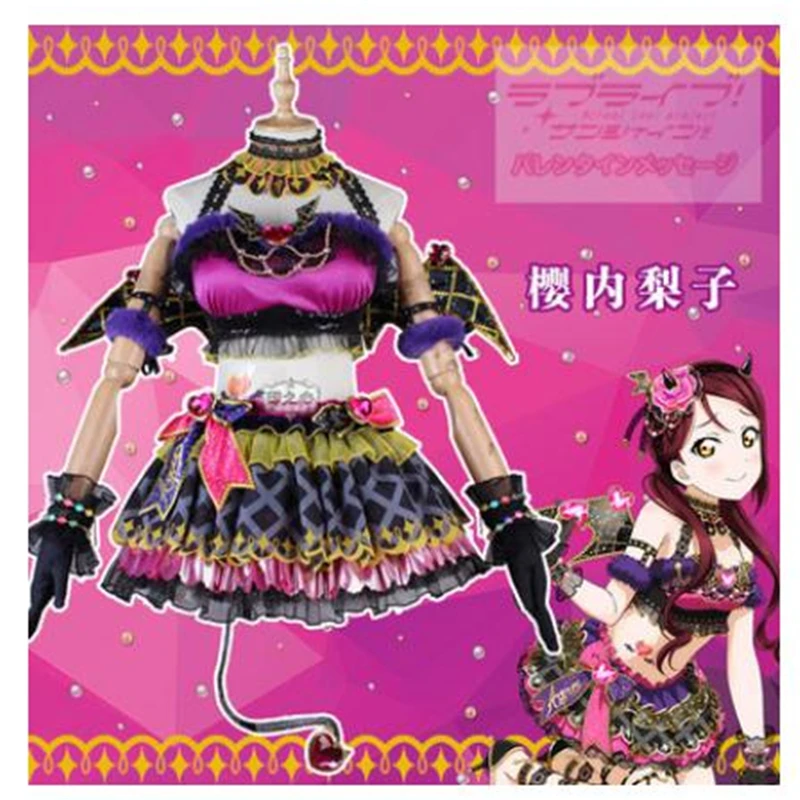 Новинка! Аниме Love Live Косплей Костюм Sakurauchi Riko Little Devil Cos платье женский милый костюм