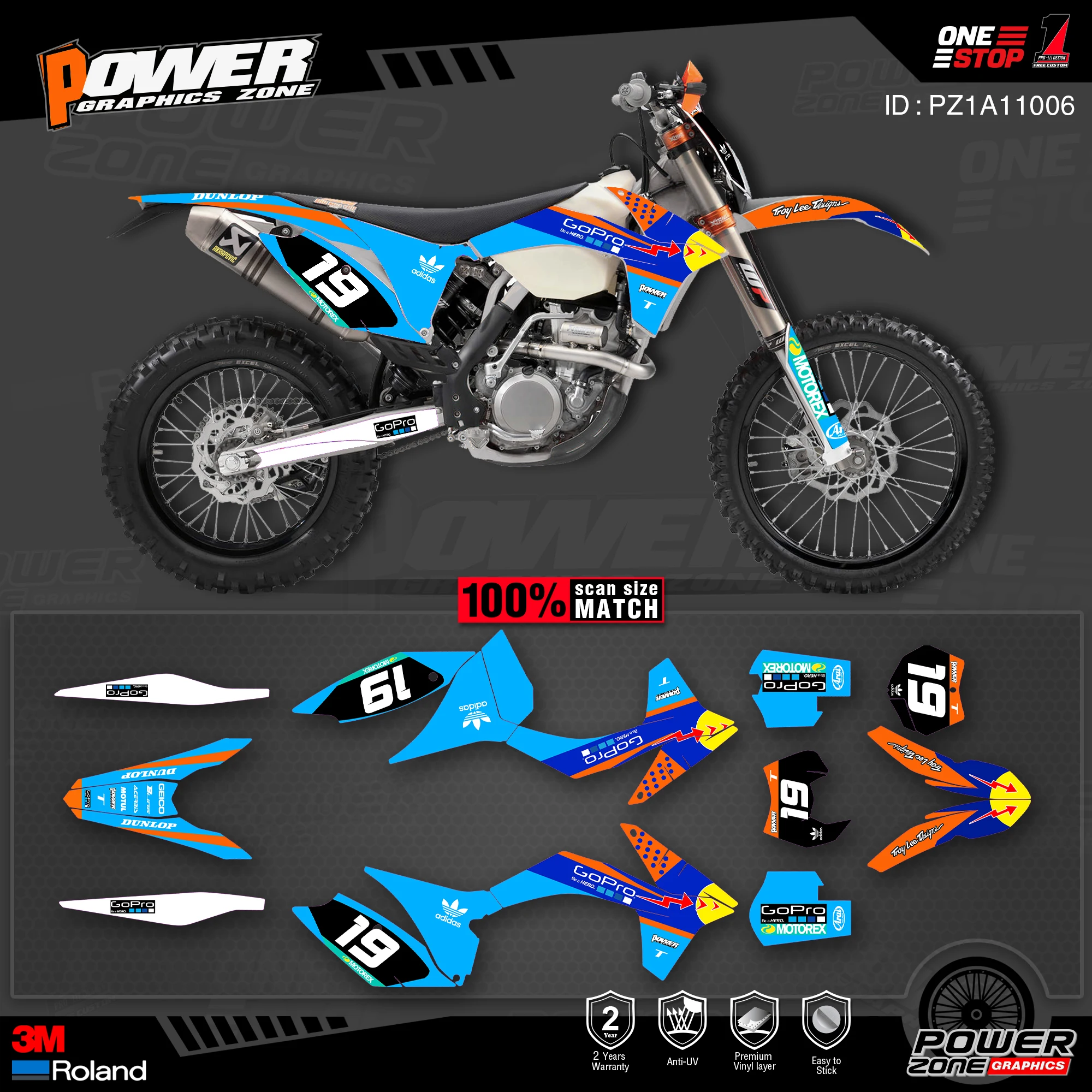 Персонализированные графические фоны PowerZone Team наклейки 3M Набор наклеек для KTM SX SXF
