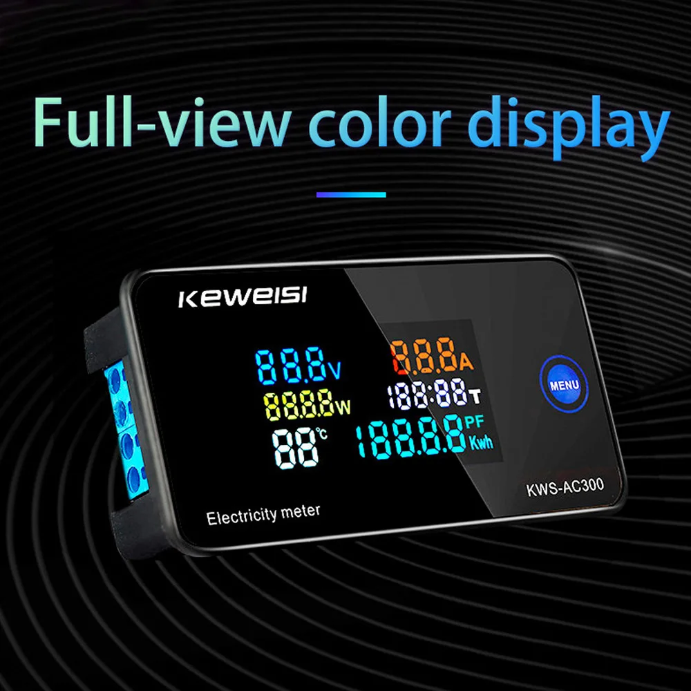 

Voltmeter Ammeter Power Energy Meter AC 50-300V Ammeter Voltmeter Volt WattKwh Temperature Meter with Reset Function