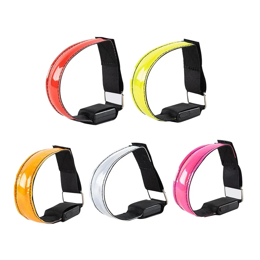 

USB Led Armband Adjustable Wristband Reflective Flashing Strips Ankle Glow Bracelet Safety Light For Night Jogging Walking