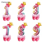 Шары воздушные фольгированные в виде цифр для дня рождения 1, 2, 3, 4, 5, 6, 7 лет