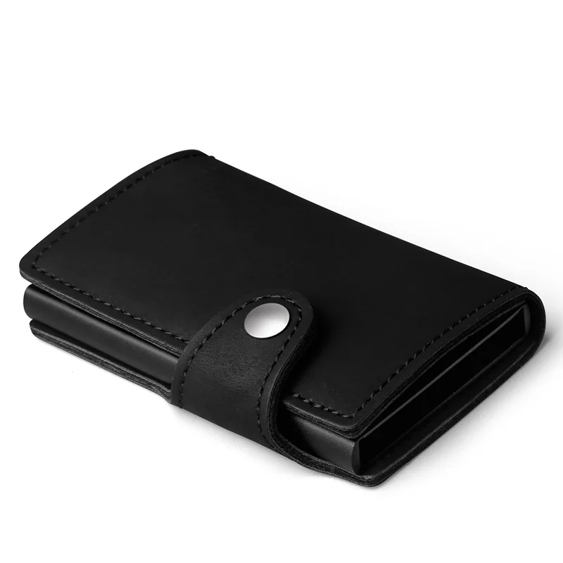 Металлический кошелек для карт с RFID блокировкой сумка мини на застежке