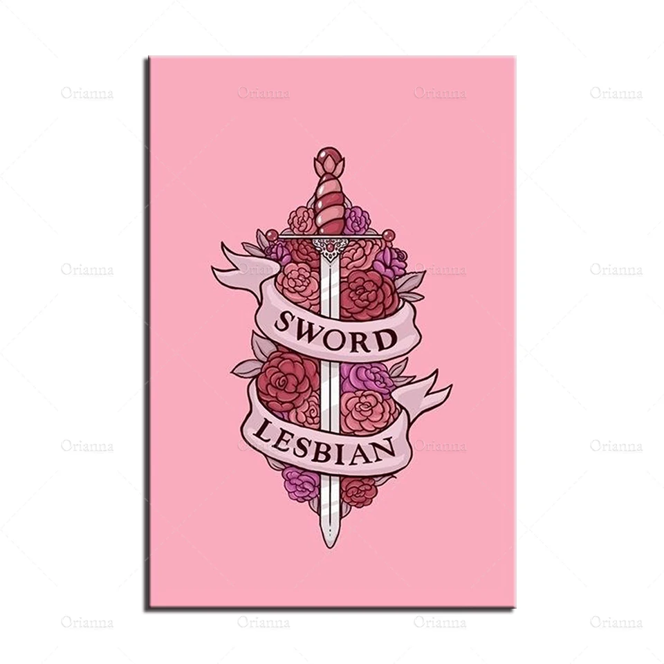 SWORD лесбиянский холст искусство на стене картина Прачечная художественное