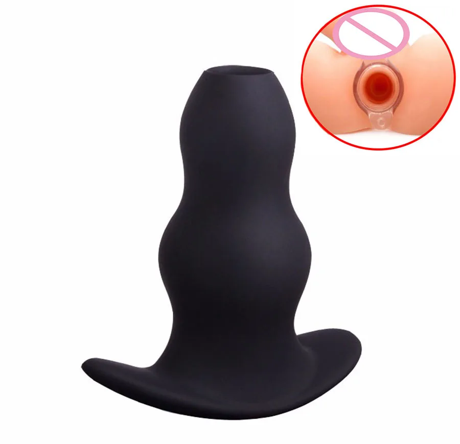 Полые Анальная пробка секс расширить силикон промывание клизма инструмент