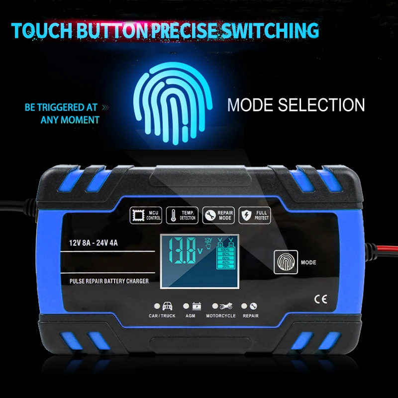 Полностью автоматическое автомобильное зарядное устройство 12 В 8 А 24 4 а быстрая