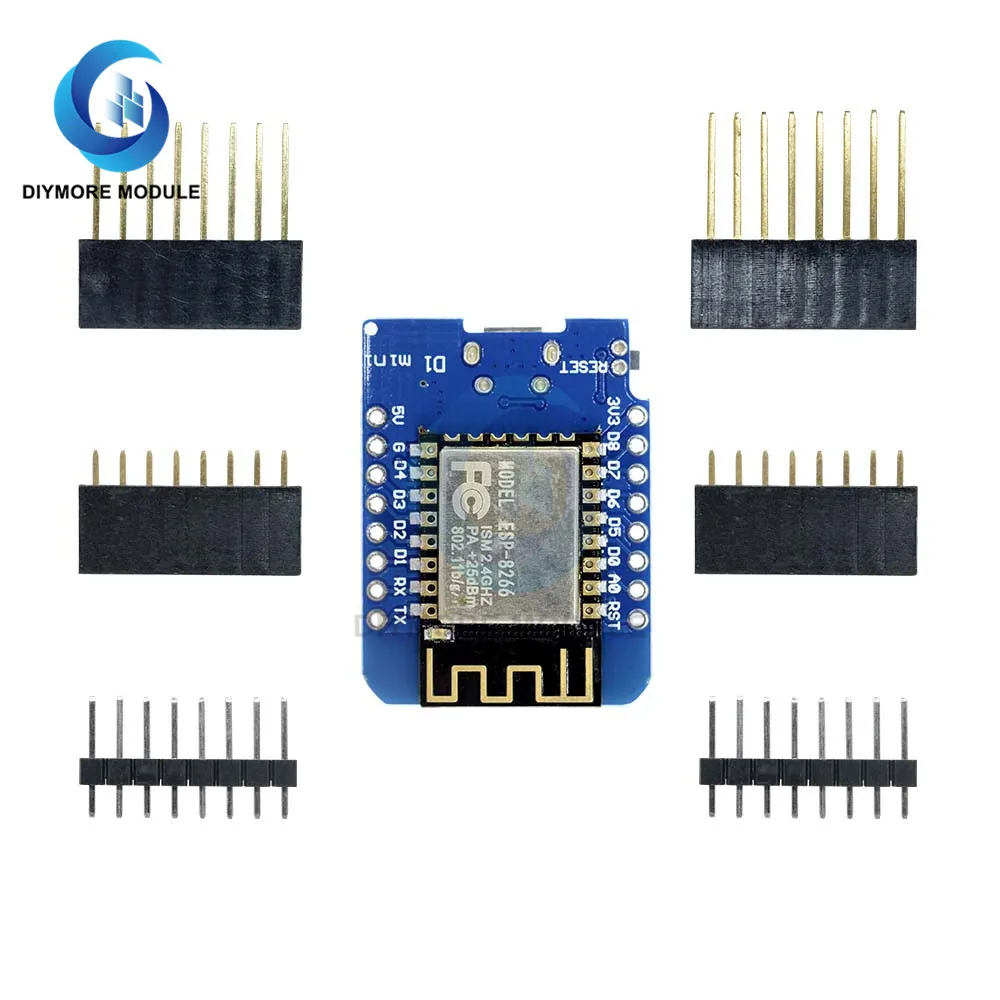 Для WeMos D1 мини ESP8266 ESP-12F CH340G CH340 WI-FI макетная плата микро USB 3,3 релейный модуль для Arduino IOT умный дом с булавками - изображение