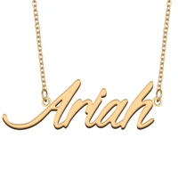 ariah name necklace for women stainless steel jewelry 18k gold plated nameplate pendant femme mother girlfriend gift