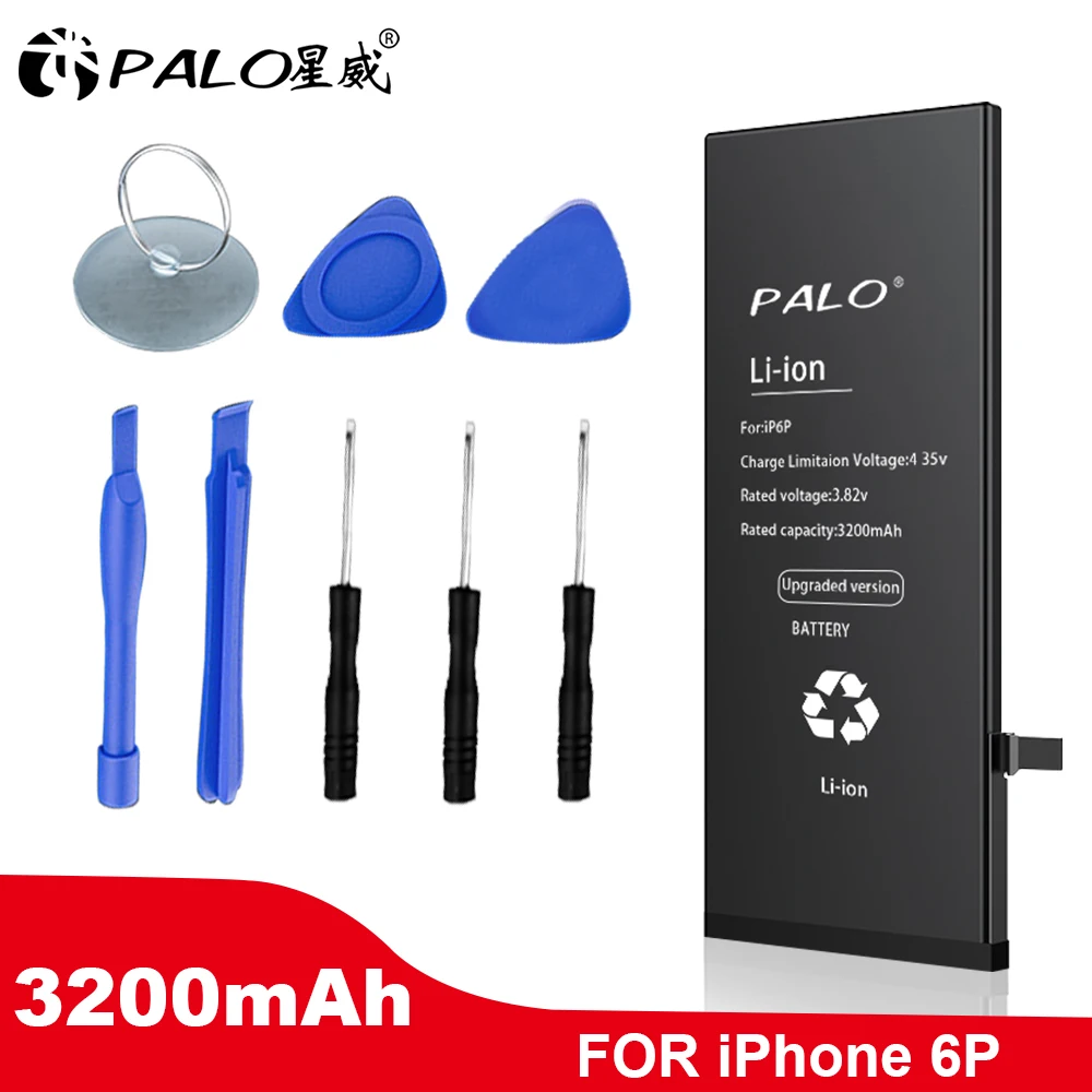 Литиевая батарея PALO для Apple iPhone 6 Plus сменные батареи внутренняя телефона 3200 мАч +