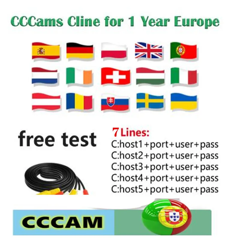 Beste CCCams Cline voor 1 jaar Europa Spanje Duitsland Polen Oostenrijk UK Frankrijk Astra Satelliet tv 8 lijnen Freesat V7 CCCa