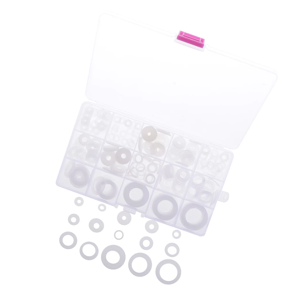 250 шт уплотнительное кольцо набор Белый Нейлон Шайба Ассортимент