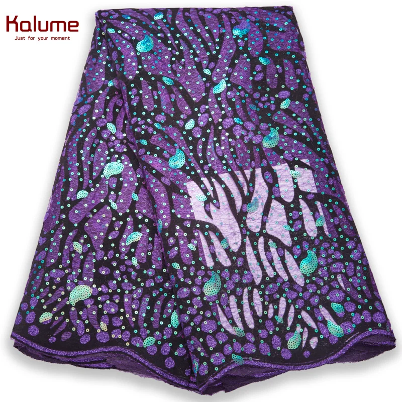 

Kalume Новое поступление Африканский тюль кружевная ткань 2022 Высокое качество Французский Тюль кружевная ткань Блестки для свадебного платья H2761