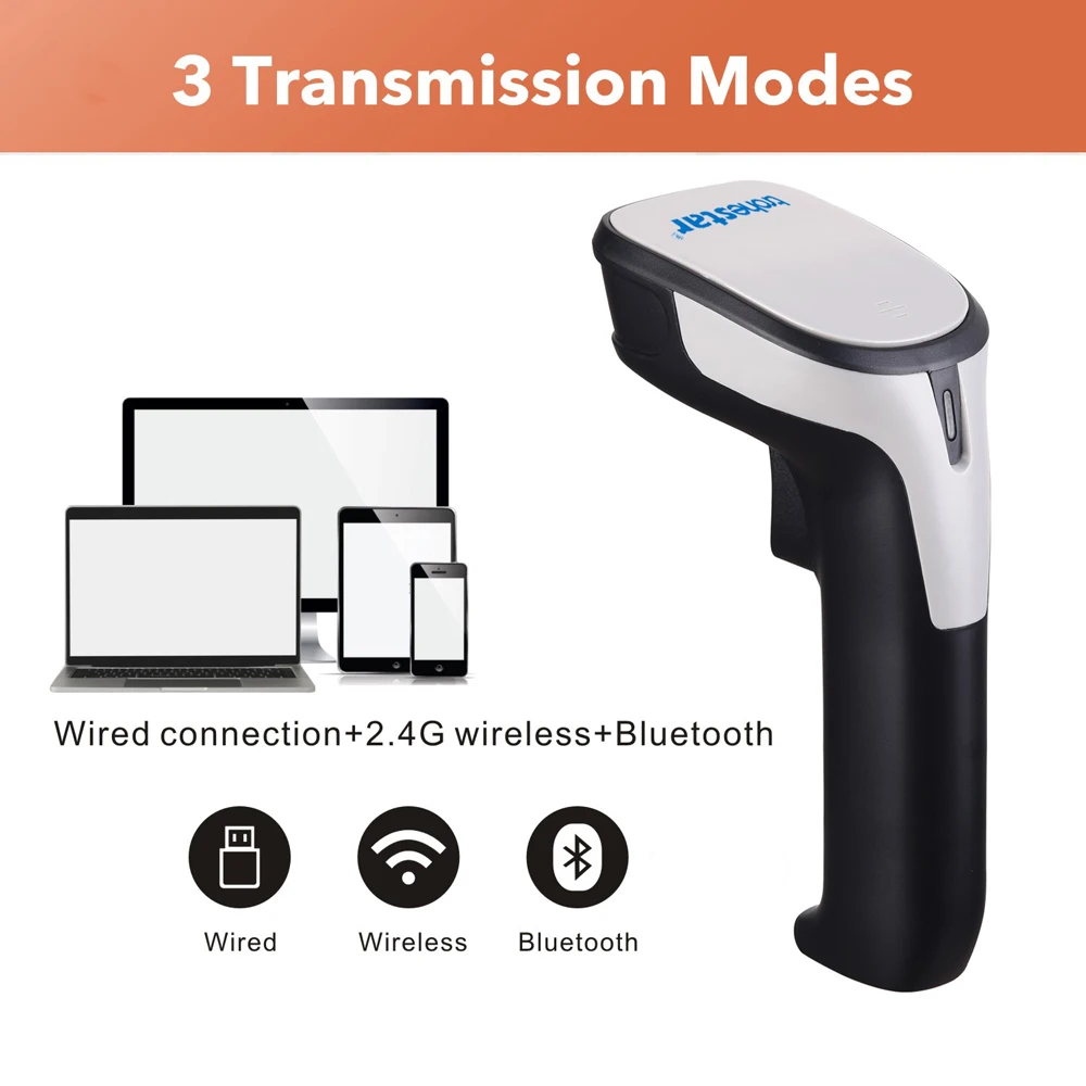 Беспроводной сканер штрих-кода Trohestar 1D CCD 2 4 ГГц считыватель сканеры для