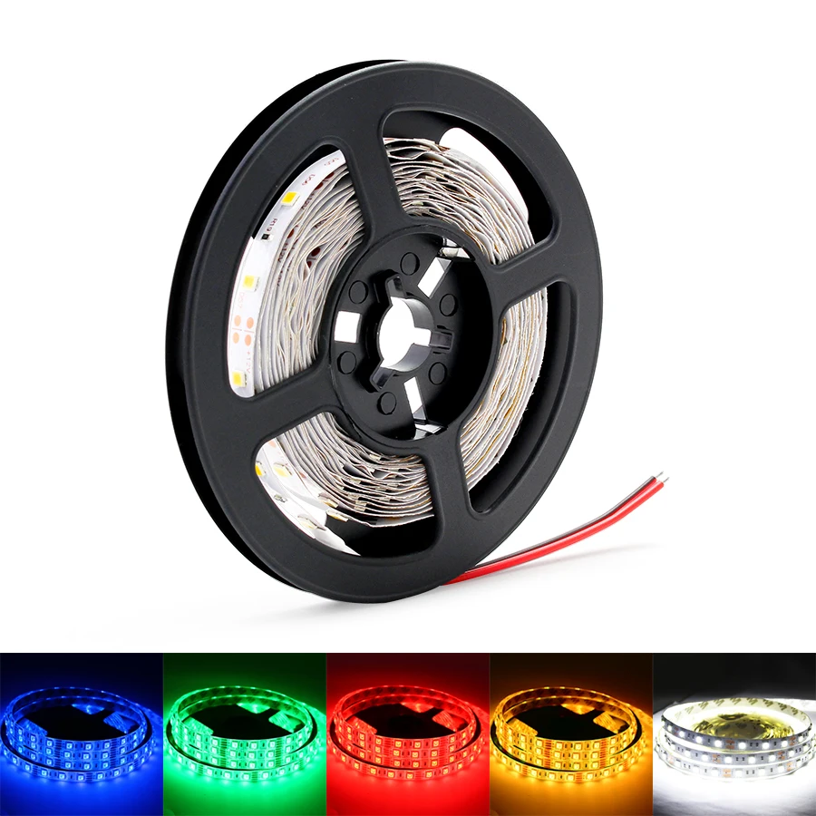 

12V LED Lights 12V LED Strip RGB 2835 LED Light Tape RGB NO Waterproof 5M 12V 60LEDs RGB Strip Tape Flexible Diode TV Backlight