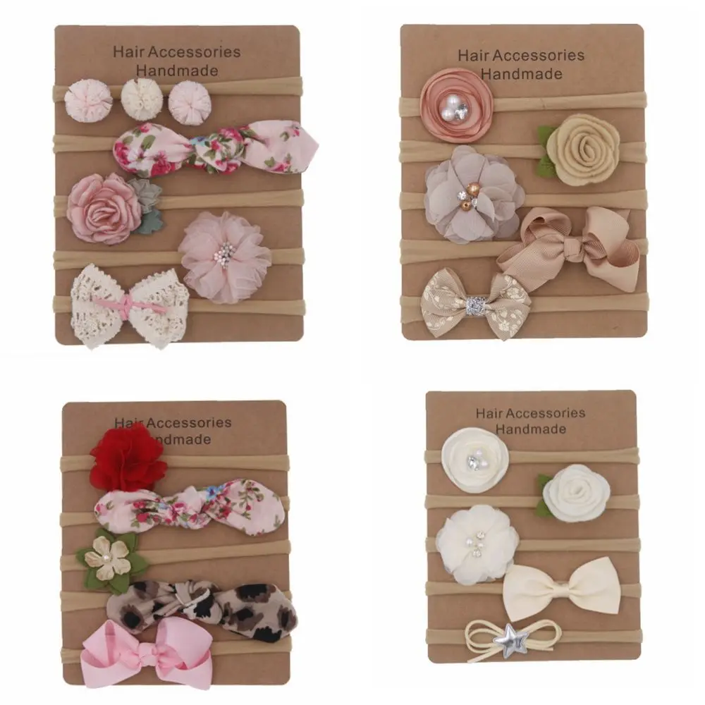 Повязка для волос детская с бантом цвет в ассортименте 5 шт./лот|Аксессуары