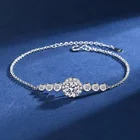 Женский Круглый бриллиантовый браслет из серебра 100% пробы с муассанитом
