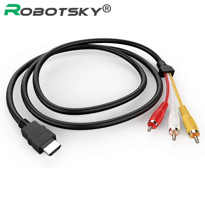 Кабель преобразователь HDMI совместимый с 3 RCA штекер M/M разъем Адаптерный кабель