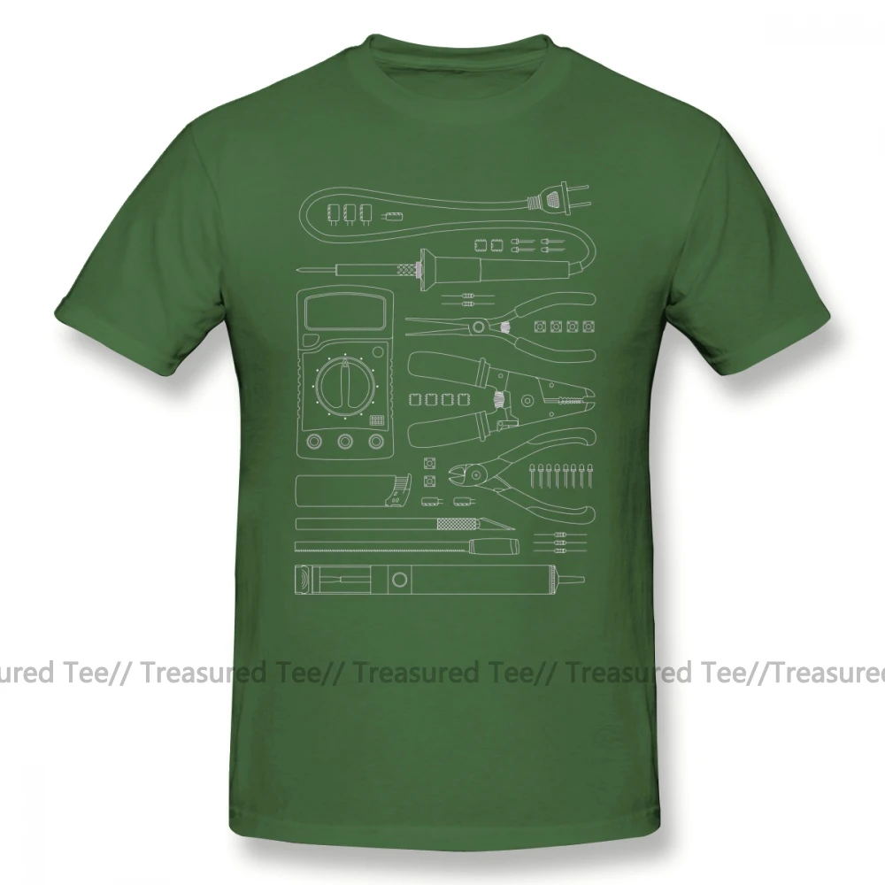 Hacker T Shirt Hardware Hacker Tools Tee T-Shirt Short-Sleeve 100 Percent Cotton Tee Shirt Funny Streetwear Graphic Man Tshirt - Цвет: Army Green