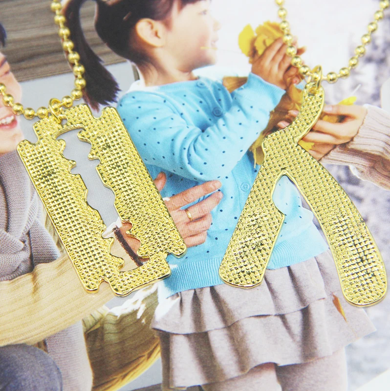 Лидер продаж ожерелья с подвесками и лезвиями для бритвы мужские ювелирные