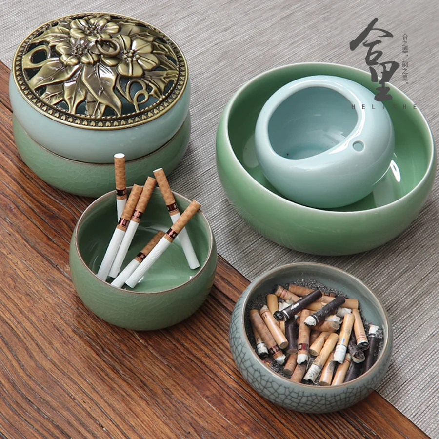 Глиняный фарфоровый стоячий стол пепельница для уличных сигарет Пепельница дома