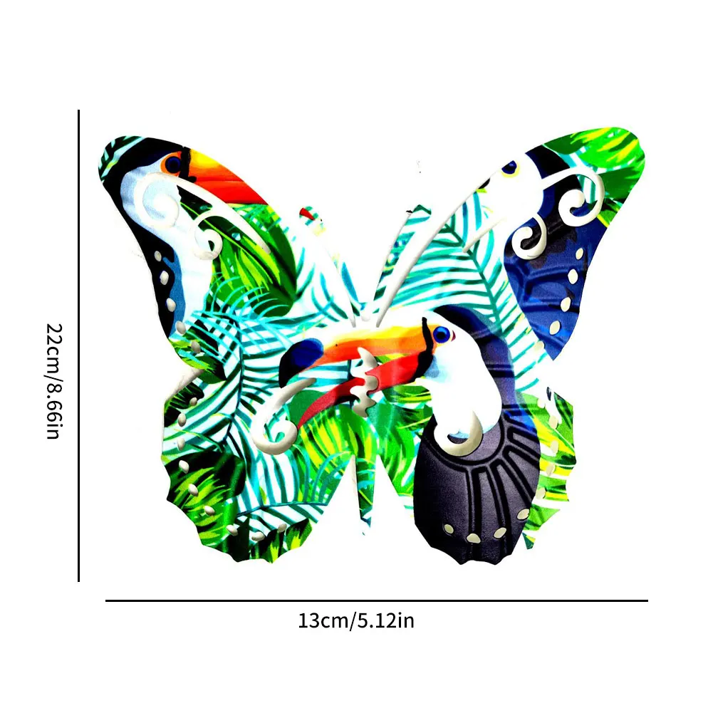 

Colorful Butterfly Wall Decor Sticker Home Decoration Metal Wall Hanging Sculpture Decoration For Hotel Living Room Fridge